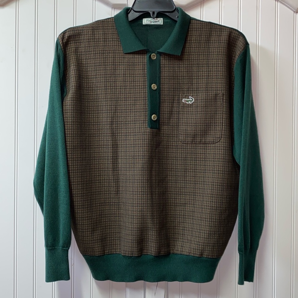 Men's Green and Brown Casual Button Down Shirt